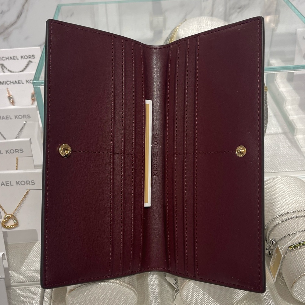 Michael Kors Reed Lg Bifold Pebbled Leather Snap Wallet Card Case 
Oxblood 
NWT - Picture 11 of 16